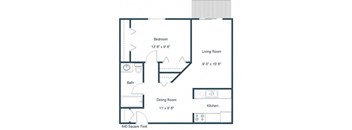 Briar Pointe Apartments | One Bedroom Floor Plan
