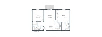 Briar Pointe Apartments | Two Bedroom Two Bath Floor Plan