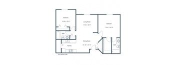Brownstone Apartments | Two Bedroom Two Bath Floor Plan