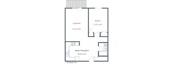 Flagstone Apartments | One Bedroom Floor Plan B