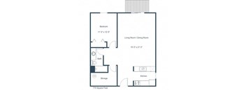 Flagstone Apartments | One Bedroom Floor Plan C