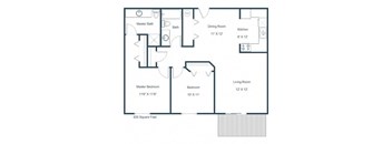 Flagstone Apartments | Two Bedroom Two Bath Floor Plan