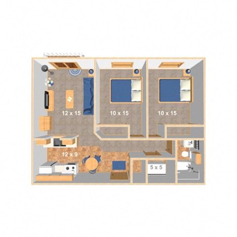 a floor plan of a bedroom apartment