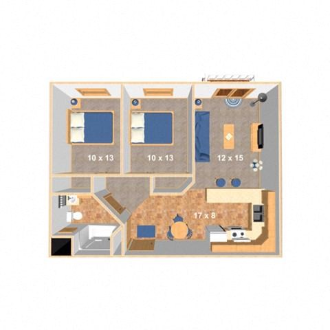 a floor plan of a bedroom apartment