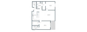 a blue and white floor plan of a house