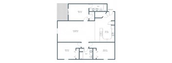 a blue and white floor plan of a house