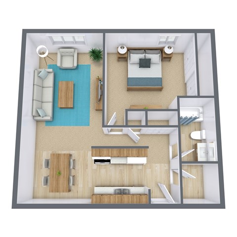 Patricia Ann Apartments in Fargo, ND | One Bedroom Floor Plan 11A