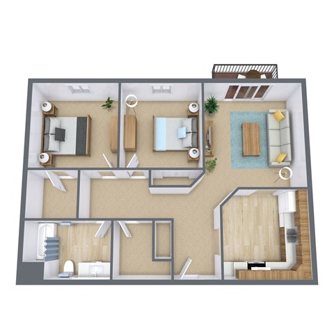 a floor plan of a house with a bedroom and a living room