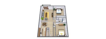 Robinwood Apartments in Coon Rapids, MN | Two Bedroom Floor Plan 21A