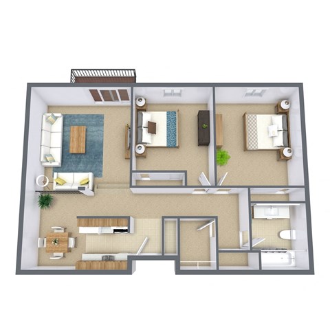 a floor plan of a house with a bedroom and a living room