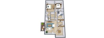 a floor plan of a house with a bedroom and a living room