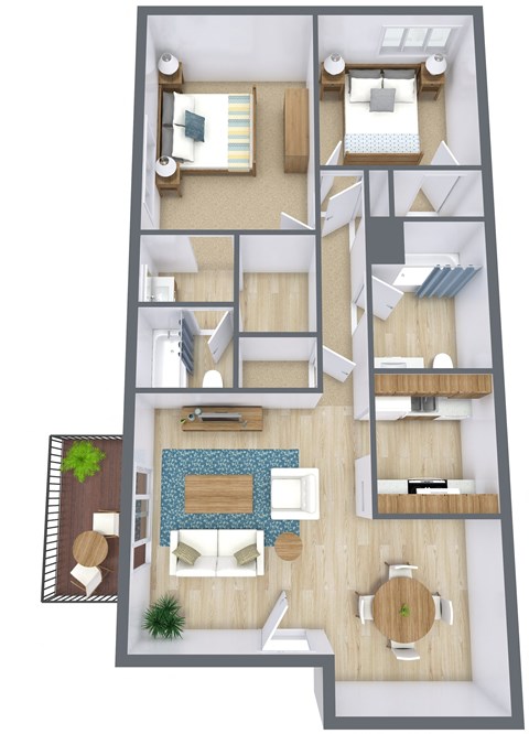 a floor plan of a house with a bedroom and a living room
