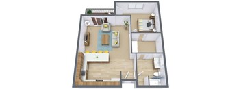 Sandy Creek Apartments  in Moorhead, MN | One Bedroom Floor Plan 11A
