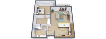 Sandy Creek Apartments  in Moorhead, MN | One Bedroom Floor Plan 11B