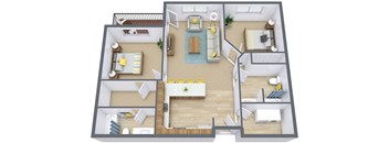 Sandy Creek Apartments  in Moorhead, MN | Two Bedroom Floor Plan 22A