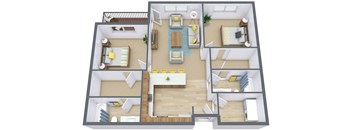 Sandy Creek Apartments  in Moorhead, MN | Two Bedroom Floor Plan 22B