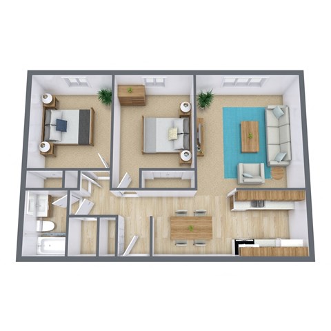 a1 floor plan  1 bedroom with 2 baths  119