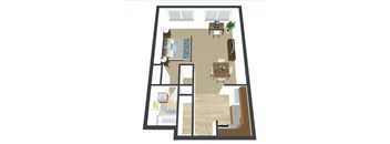 South Park Apartments in Moorhead, MN | Efficiency Floor Plan 01A