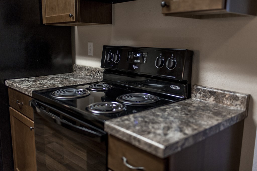 Grand Forks, ND Sunview Apartments. A close up of a black stove