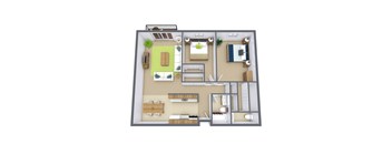 The Edge of Uptown Apartments in St. Louis Park, MN | Two Bedroom Floor Plan 215A