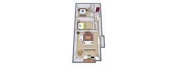 The Edge of Uptown Apartments in St. Louis Park, MN | Two Bedroom Floor Plan 21A