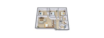 Thunder Creek Apartments in Fargo, ND | Three Bedroom Floor Plan 3175a
