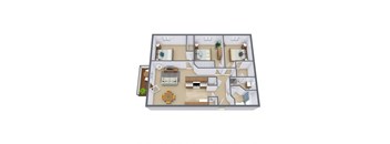 Thunder Creek Apartments in Fargo, ND | Three Bedroom Floor Plan 3175b