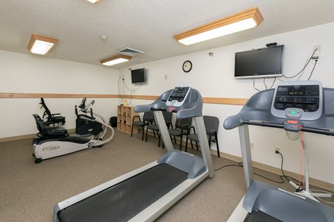a fitness center with treadmills. Fargo, ND Sunrise North