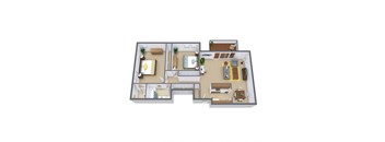 Valley View Apartments in Minneapolis, MN | Two Bedroom Floor Plan 22A