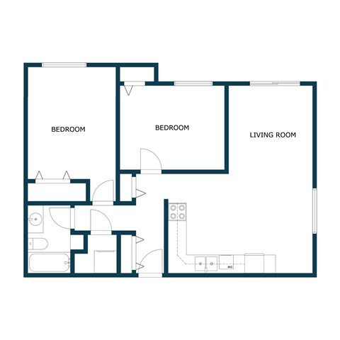 Westwood Estates Apartments in Fargo, ND | Two Bedroom Floor Plan 21G