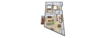 White Bear Terrace Apartments in White Bear Lake, MN | Two Bedroom | Plan 21A