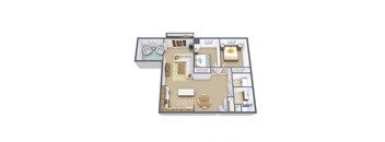 Willow Park Apartments in Fargo, ND | Two Bedroom Floor Plan 21D