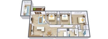 Wolf Creek Apartments | Three Bedroom | Plan 32D