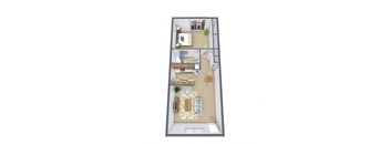 One Bedroom Floor Plan 11A  at Woodland Pines, Omaha, 68134