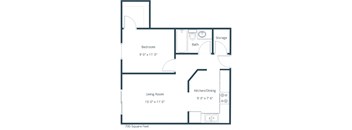 Granger Court Apartments in Fargo, ND | One Bedroom Floor Plan 11B
