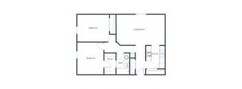 Park Circle Apartments  in Fargo, ND | Two Bedroom Floor Plan 21A