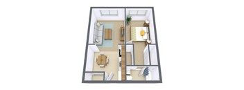 Amberwood Court Apartments in Grand Forks, ND | One Bedroom Floor Plan 11A