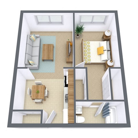 Amberwood Court | One Bedroom Floor Plan 11A