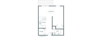 Autumn Ridge Apartments in Grand Forks, ND | Efficiency Floor Plan 01B