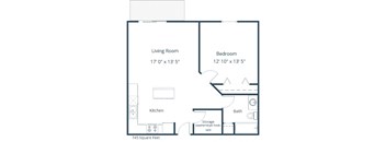 Autumn Ridge Apartments in Grand Forks, ND | One Bedroom Floor Plan 11B