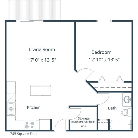 Autumn Ridge | One Bedroom Floor Plan 11B