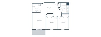 Autumn Ridge  Apartments in Grand Forks, ND | Two Bedroom Floor Plan 21A