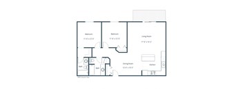 Autumn Ridge  Apartments in Grand Forks, ND | Two Bedroom Floor Plan 22A