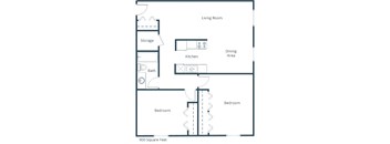 Cherry Creek Apartments |Two Bedroom Floor Plan A