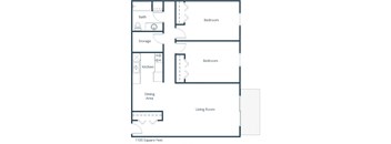 Cherry Creek Apartments in Grand Forks, ND | Two Bedroom Floor Plan 21B