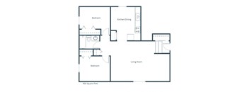Oakview Townhomes | 2 Bedroom Floor Plan A