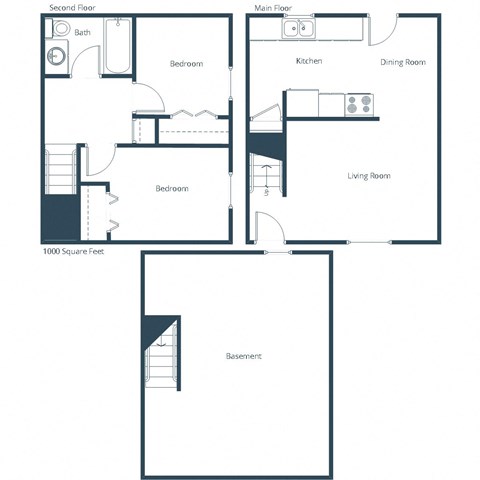 Oakview Townhomes | 2 Bedroom Floor Plan B