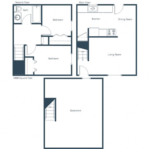 Oakview Townhomes | Two Bedroom Floor Plan B