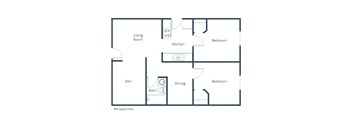 Oakview Townhomes in Grand Forks, ND | Two Bedroom Floor Plan 21C