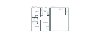 Oakview Townhomes in Grand Forks, ND | Two Bedroom Floor Plan 21D